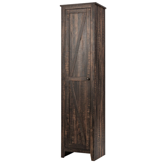 Tall Slim Linen Tower Bathroom Storage Cabinet with Adjustable Shelves