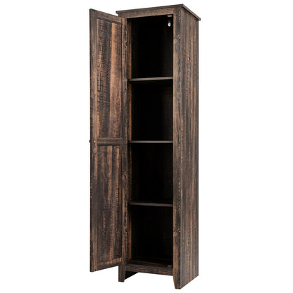 Tall Slim Linen Tower Bathroom Storage Cabinet with Adjustable Shelves