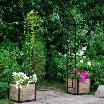 7.5 Feet Metal Garden Arch Trellis for Climbing Plants & Outdoor Decor