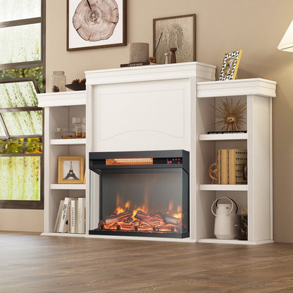 23 Inch - 3 Sided Electric Fireplace Insert with Remote Control & Realistic Flame Effect