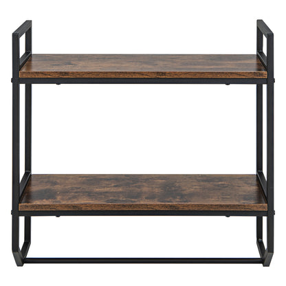 Wall-Mounted Storage Shelf with Metal Frame and Towel Rack for Bathroom
