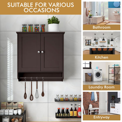 Elegant Wall-Mounted Medicine Cabinet with Adjustable Shelves & Towel Bar