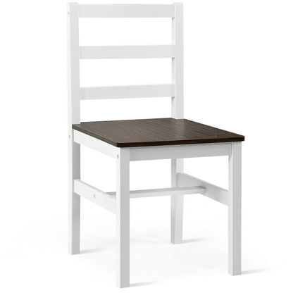 5 Piece Solid Wood Kitchen Dining Set with Bench and Chairs