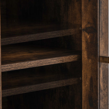 Entertainment Center with 1400W Electric Fireplace for TVs up to 65 Inches in Brown