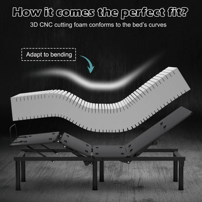 Twin XL Adjustable Bed Mattress with Gel Memory Foam & Convoluted Foam for Enhanced Comfort