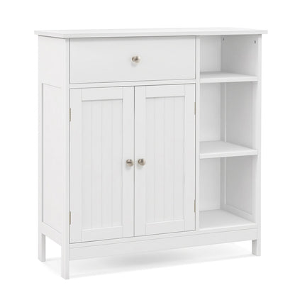 5-Shelf Freestanding Storage Cabinet with Adjustable Shelf, Drawer & Open Compartments