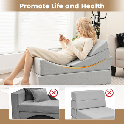 4-in-1 Convertible Sofa Bed with High-Density Foam for Ultimate Comfort & Versatility