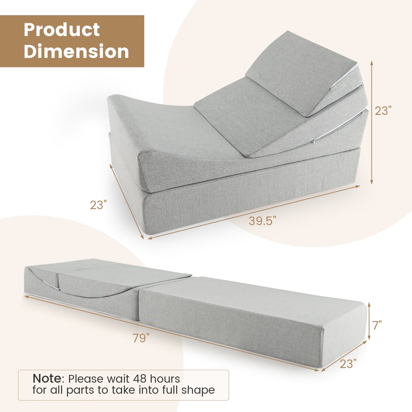 4-in-1 Convertible Sofa Bed with High-Density Foam for Ultimate Comfort & Versatility