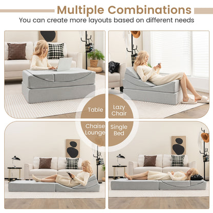4-in-1 Convertible Sofa Bed with High-Density Foam for Ultimate Comfort & Versatility