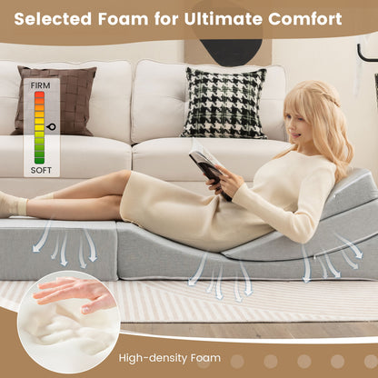 4-in-1 Convertible Sofa Bed with High-Density Foam for Ultimate Comfort & Versatility