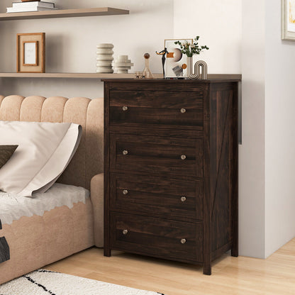 Modern 4 Drawer Storage Dresser with Spacious Drawers for Bedroom Living Room Nursery Closet