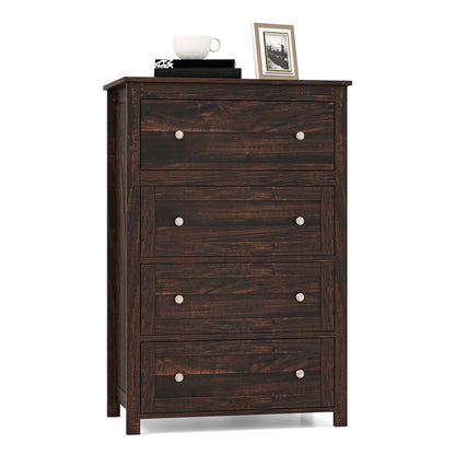 Modern 4 Drawer Storage Dresser with Spacious Drawers for Bedroom Living Room Nursery Closet