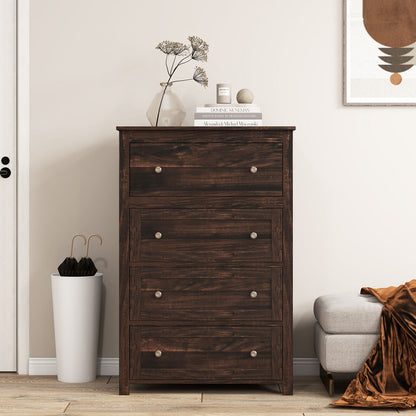 Modern 4 Drawer Storage Dresser with Spacious Drawers for Bedroom Living Room Nursery Closet