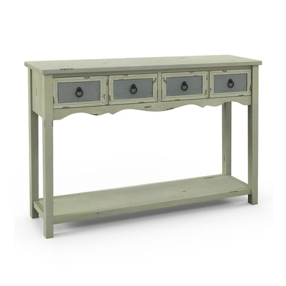 Classic Entryway Table with Two Storage Drawers and Open Shelf 48 Inch Farmhouse Look