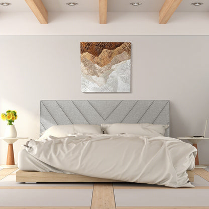 Adjustable Linen Upholstered Headboard for Full & Queen Size Beds - Grey
