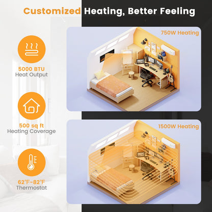 36/42/50 Inch Electric Fireplace In-Wall Recessed with Remote Control, Adjustable Color & Brightness