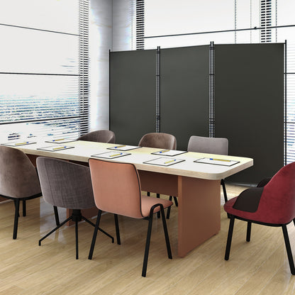 6 Foot 3 Panel Grey Room Divider with Durable Hinges and Steel Base