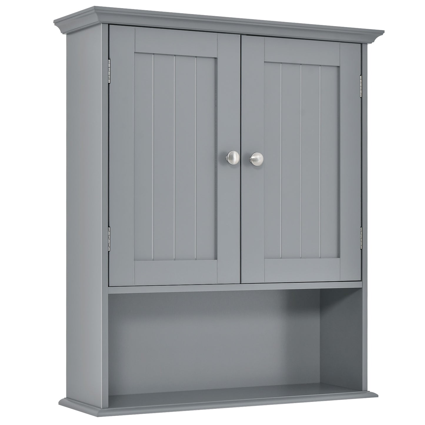 Wall-Mounted Bathroom Storage Cabinet with Doors & Adjustable Shelves