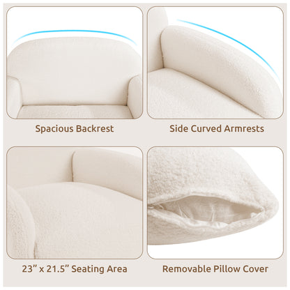 Cozy Faux Fur Lounge Chair with Plush Cushion and Removable Pillow