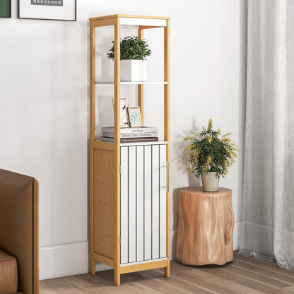 Bamboo Bathroom Cabinet with Adjustable Shelves & Door