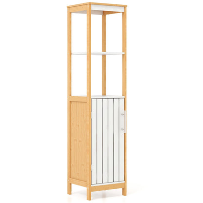 Bamboo Bathroom Cabinet with Adjustable Shelves & Door