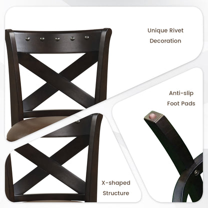 360° Swivel Bar Stool with Curved Backrest and PU Leather Seat with Footrest 26 Inch