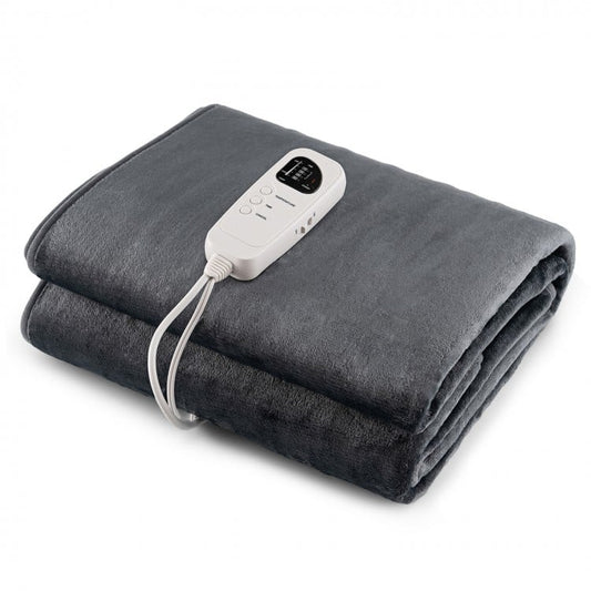 5 Level Electric Heated Mattress Pad with Overheat Protection & Fast Heating – Grey