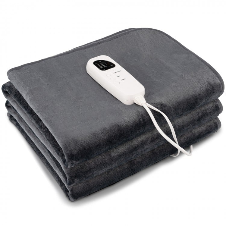 5 Level Electric Heated Mattress Pad with Overheat Protection & Fast Heating – Grey