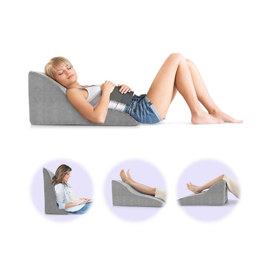 Ergonomic Bed Wedge Pillow for Back Support and Reading with Detachable Cover