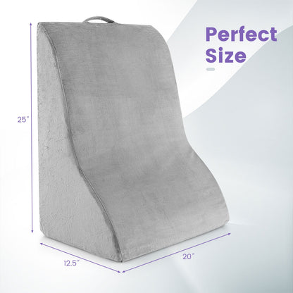 Ergonomic Bed Wedge Pillow for Back Support and Reading with Detachable Cover