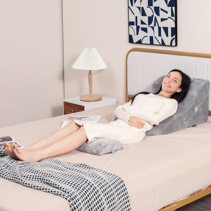 3 Piece Adjustable Orthopedic Bed Wedge Pillow Set for Back, Neck & Leg Support