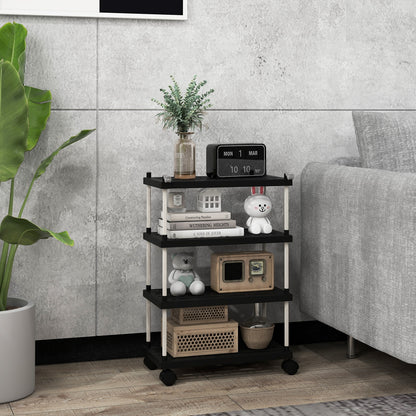 Slim Rolling Storage Cart with 4 Tiers and Locking Wheels