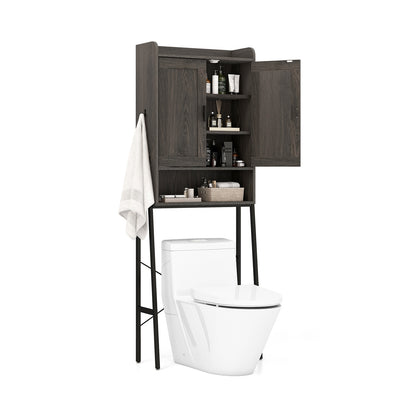 Freestanding Bathroom Cabinet with Double Doors and Adjustable Storage