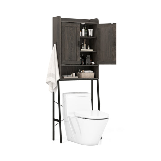 Freestanding Bathroom Cabinet with Double Doors and Adjustable Storage
