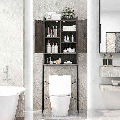 Freestanding Bathroom Cabinet with Double Doors and Adjustable Storage