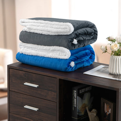 Electric Heated Blanket Throw with 10 Heat Settings and Auto Shut-Off – Blue