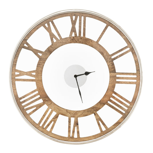 20 Inch Silent Quartz Wall Clock with Classic Roman Numerals and Elegant Frame
