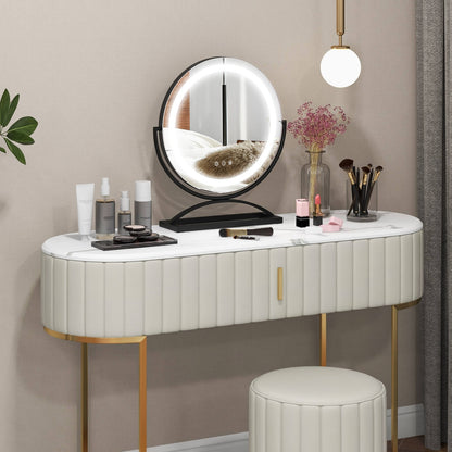 16 Inch LED Vanity Mirror with 3 Color Modes & Dimmable Lighting for Perfect Makeup - Black