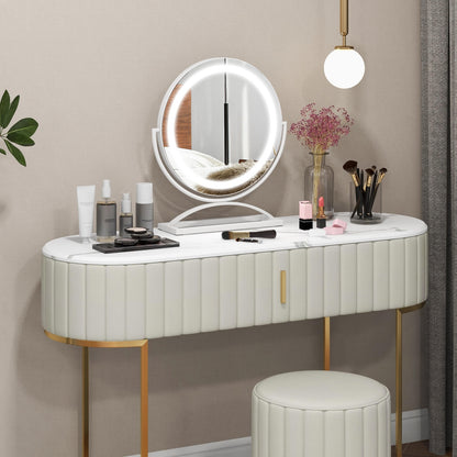 16 Inch LED Vanity Mirror with 3 Color Modes & Dimmable Lighting for Perfect Makeup - White
