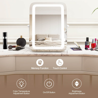 16 x 12 Inch LED Vanity Mirror with 3 Color Modes & Dimmable Lighting for Perfect Makeup - White
