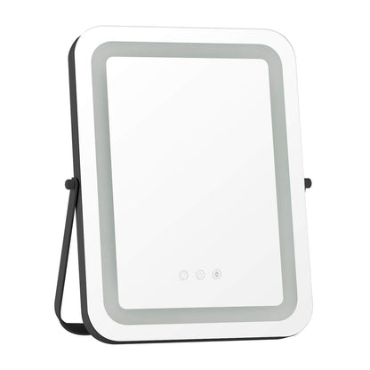 16 x 12 Inch LED Vanity Mirror with 3 Color Modes & Dimmable Lighting for Perfect Makeup - Black