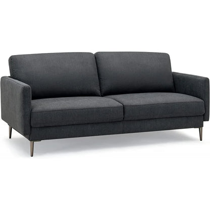 Modern Upholstered Loveseat with Plush Backrest Cushions in Grey