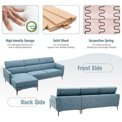 105 Inch Modern L Shaped Sectional Sofa Couch with Adjustable Headrests