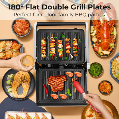 3 in 1 Electric Grill & Panini Press with LED Touch Display