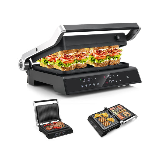 3 in 1 Electric Grill & Panini Press with LED Touch Display