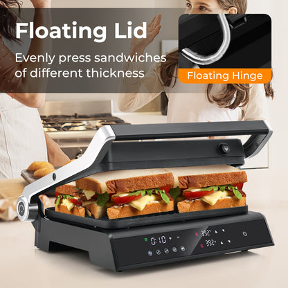 3 in 1 Electric Grill & Panini Press with LED Touch Display
