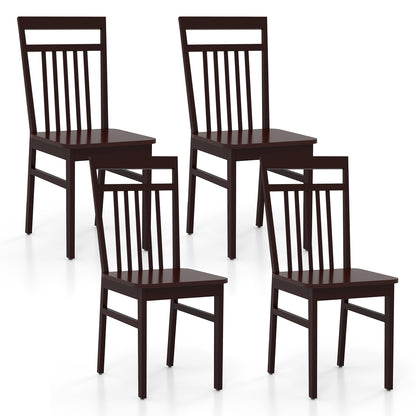 Farmhouse Dining Chairs with Slanted High Backrest and Durable Rubber Wood Frame - Set of 2