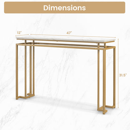 Elegant Entryway Table with Gold Frame and Secure Design for Living Room