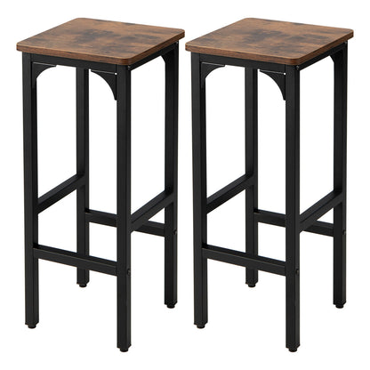 28 Inch Bar Chairs Set of 2 with Ergonomic Footrest and Adjustable Pads for Stability