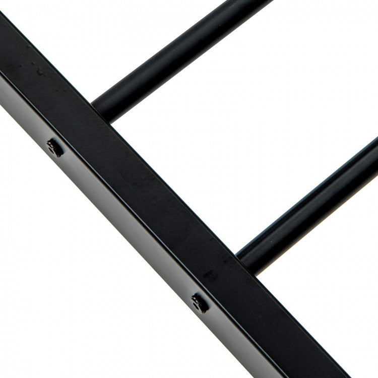Sturdy Metal Bunk Bed with Ladder and Full-Length Guardrails for Safety - Black